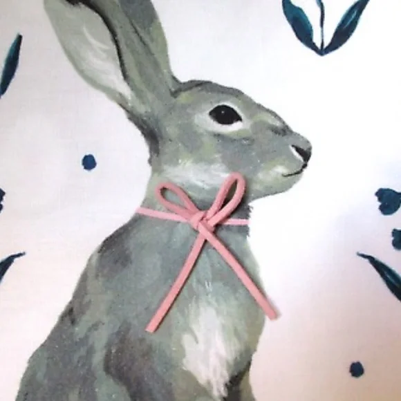 NWT Anthropologie BLOSSOM BUNNY DISH Kitchen Hand TOWEL Rabbit Easter Spring - Picture 3 of 3